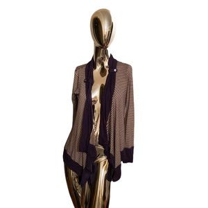 THEME Navy and Cream Cardigan